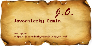 Javorniczky Ozmin névjegykártya